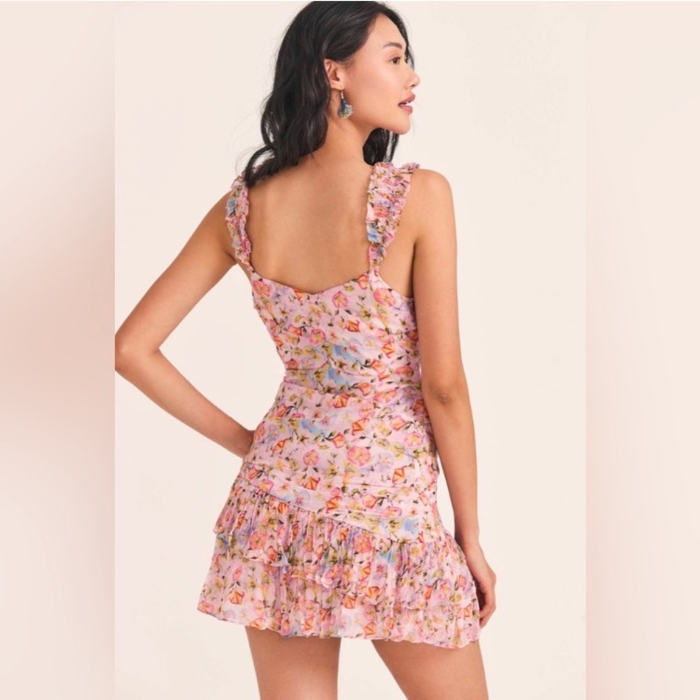 LoveShackFancy Ruffle Floral Mini Crepon Dress - Picture 12 of 14